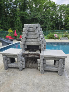 right view outdoor fireplace
