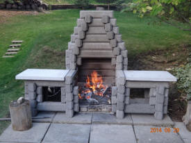 cowan outdoor fireplace installation